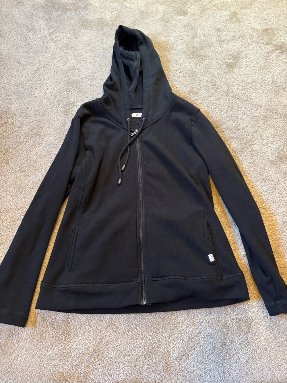 UGG Women's Black Full-Zip Hooded Sweatshirt